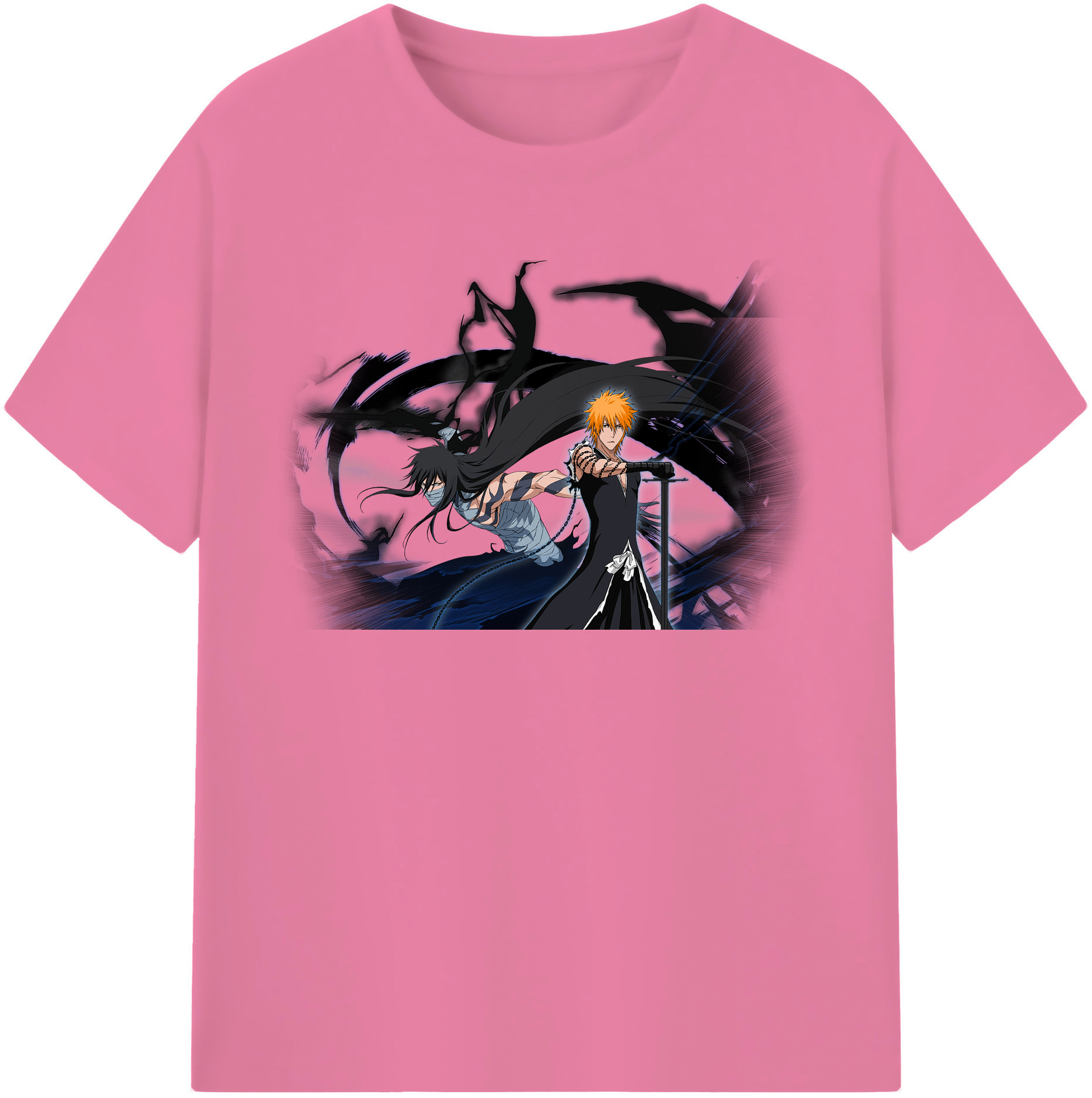 （画像用） ブリーチ 黒崎一護（くろさき いちご）BLEACH Kurosaki Ichigo 綿100％半袖Tシャツ（フロントプリント）